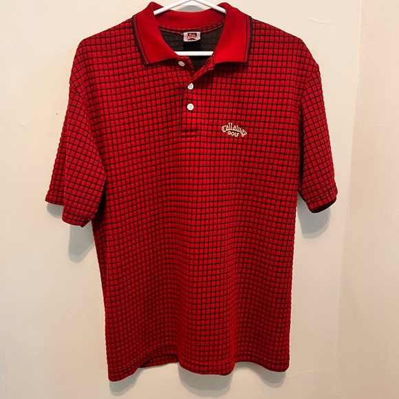 Callaway - Mens Medium - Red & Black - Vintage Golf Polo - - Picture 1 of 10